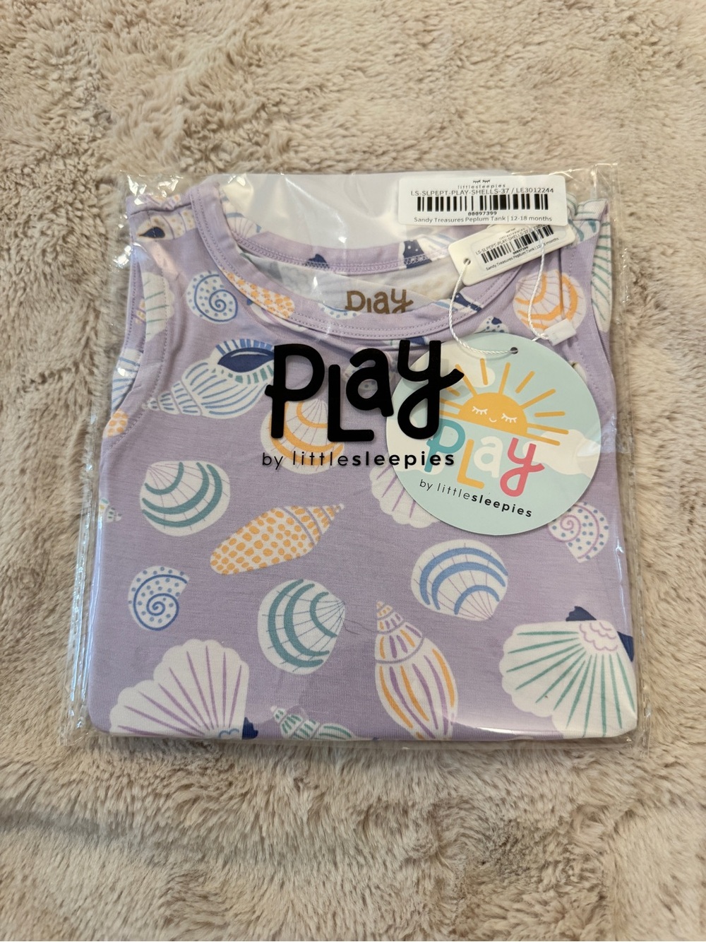 NWT Little Sleepies Sandy Treasures Peplum Tank 12-18 Months